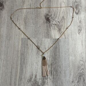 Elegant Gold and Pink Beaded Necklace